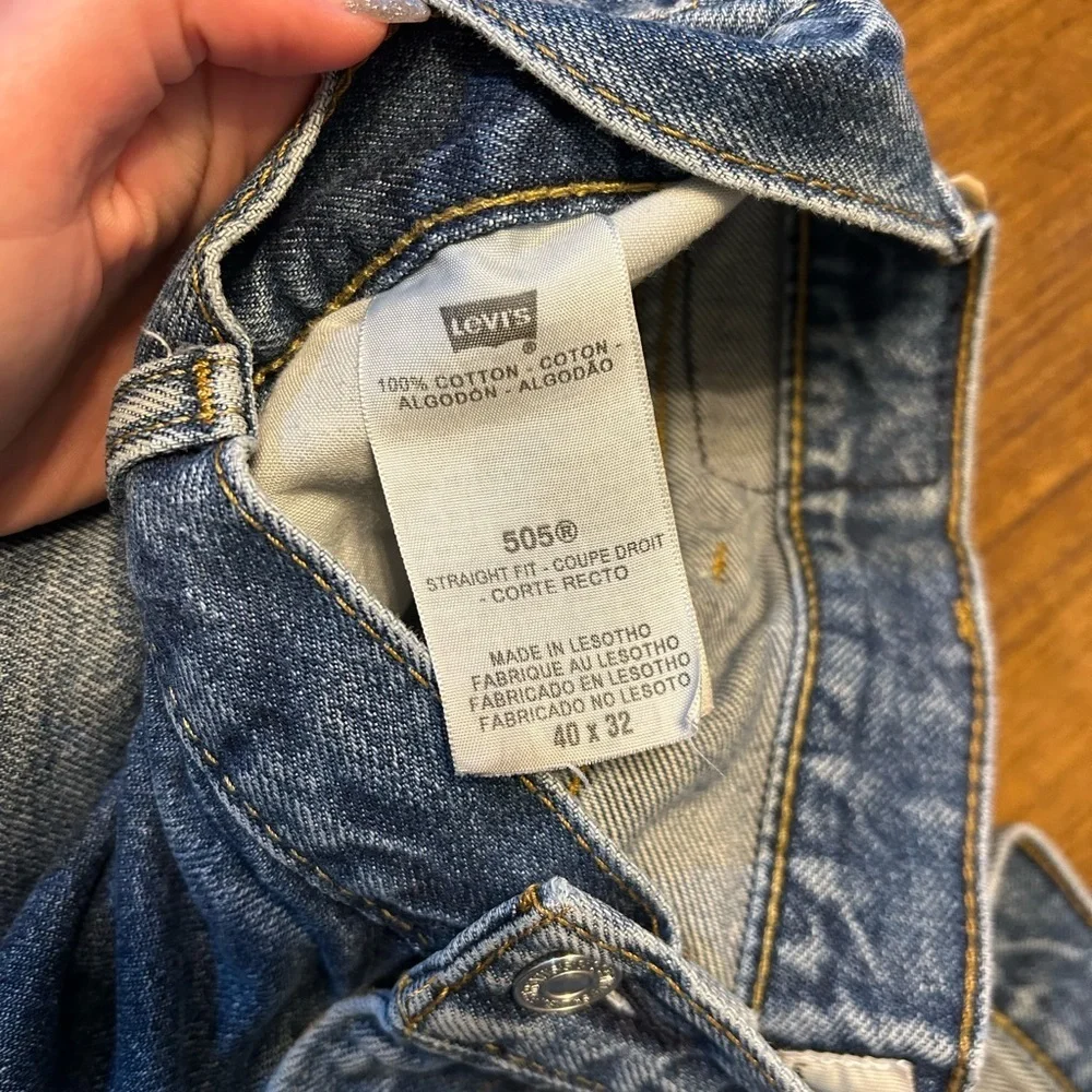 Levi 505 Regular Fit Straight Leg Jeans Men’s 40x32